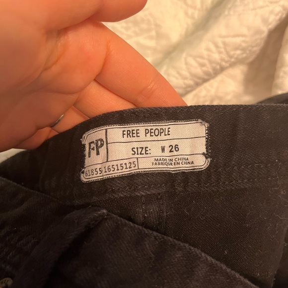 Cutest black free people jeans with zippers that open on each side! - Picture 5 of 6